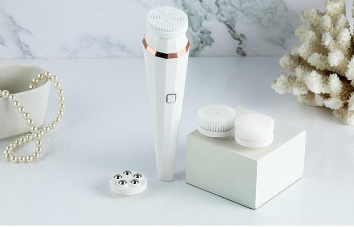 Brosse Nettoyante Visage Électrique 4-en-1 - Pure Vitalité Blanc / USB Elite Boutiques 0